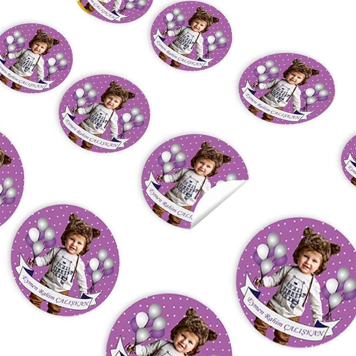 Balonlu  Konsept Sticker 30 Adet  