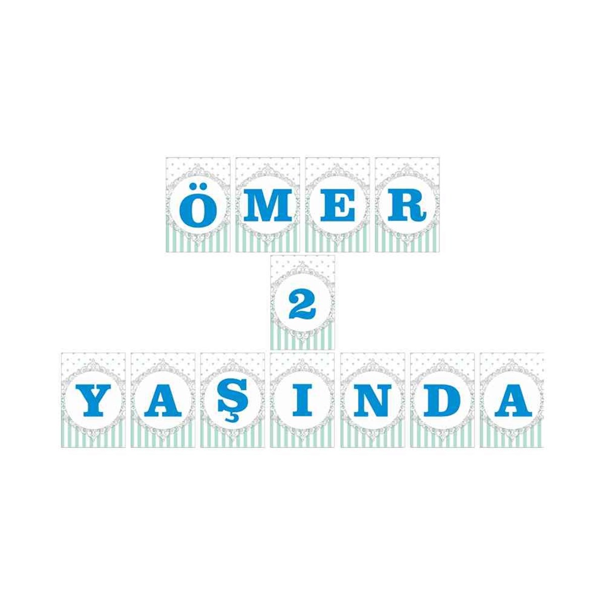 Balonlu Mavi Konsept Harf Banner 