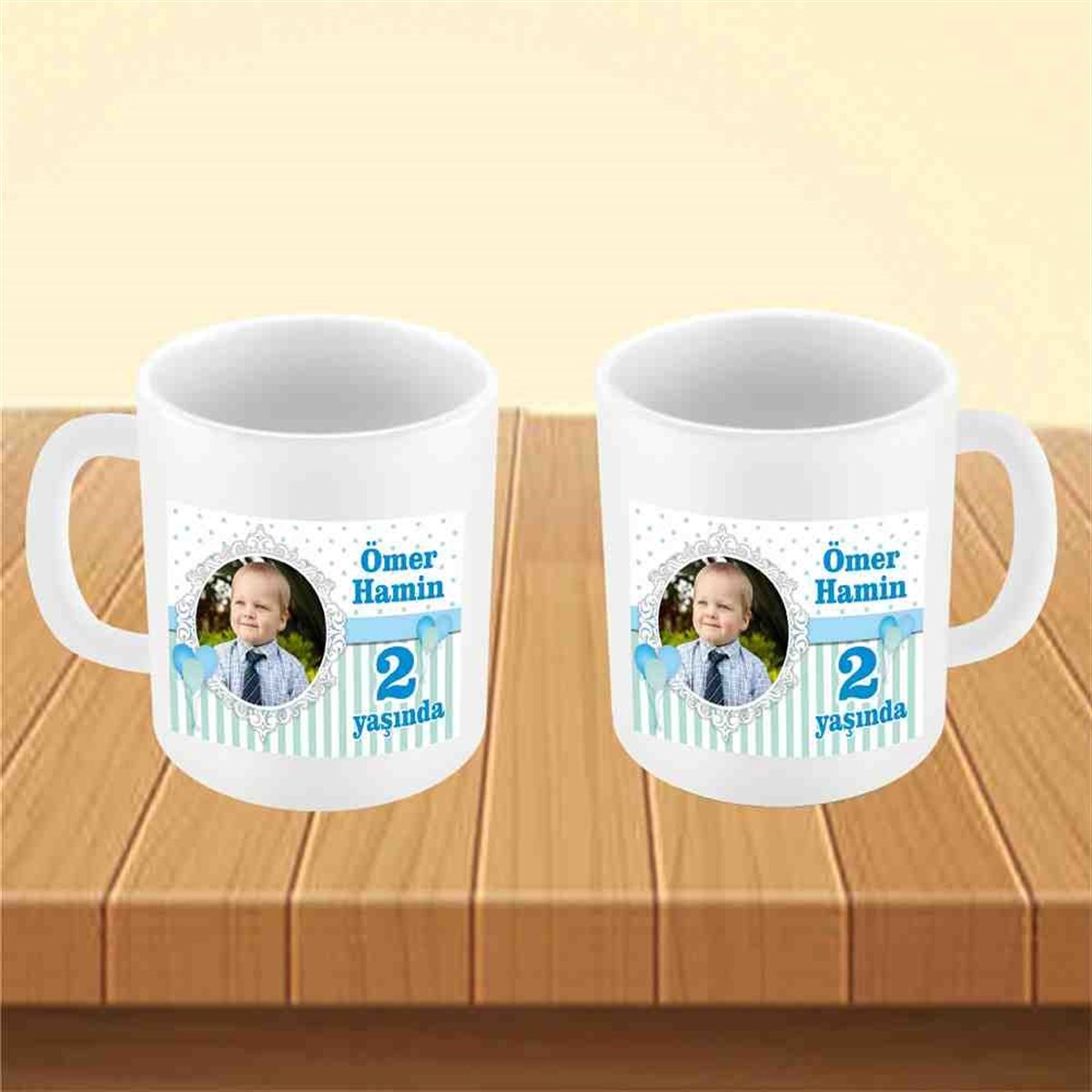 Balonlu Mavi Konsept Kupa Bardak Mug 