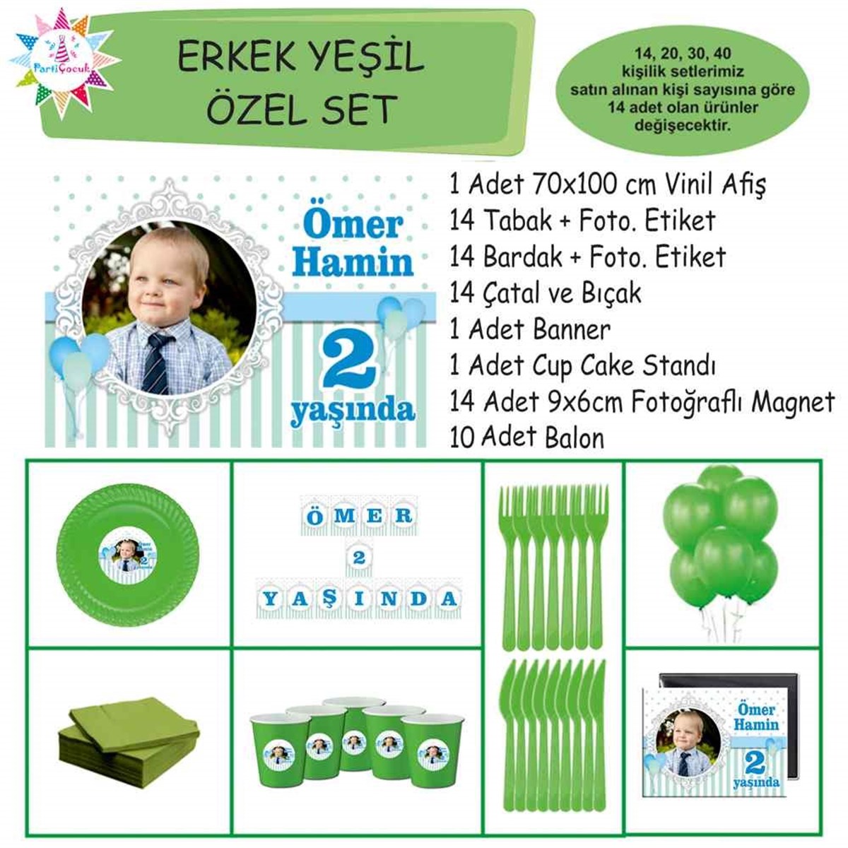Balonlu Mavi Parti Tema Özel Set 
