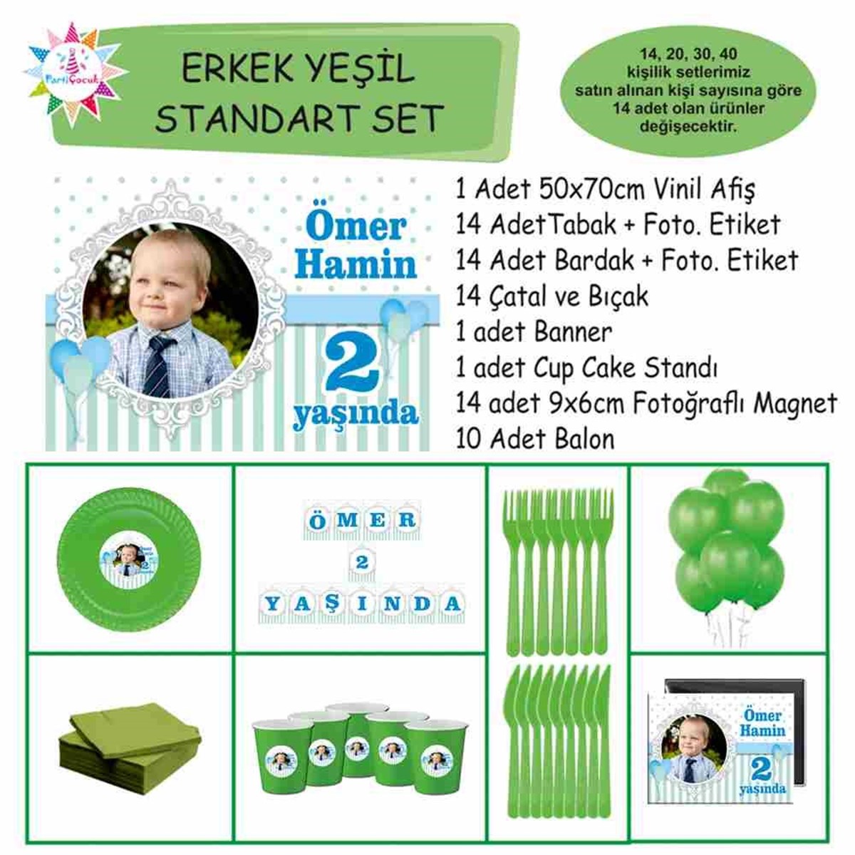Balonlu Mavi Parti Tema Standart Set 