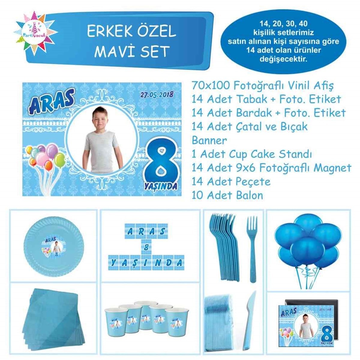 Balonlu Parti Süsleri Seti Özel Set 