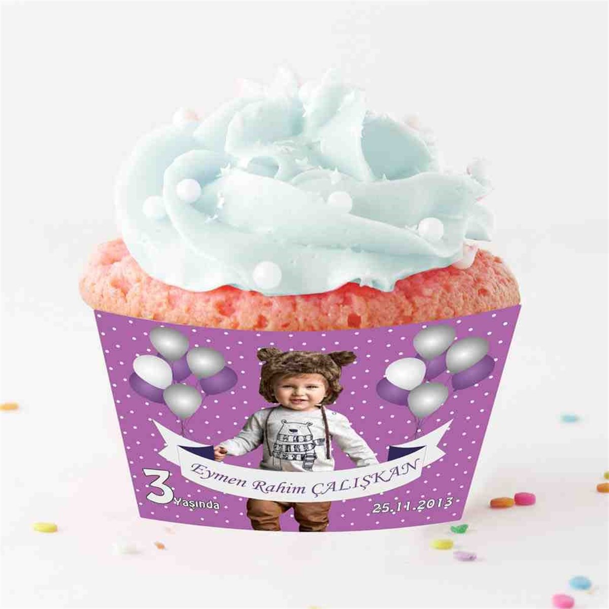 Balonlu Temalı Cupcake Sargısı 