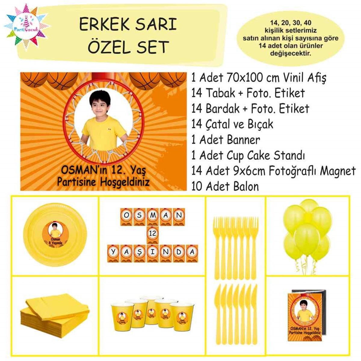 Basketbol Tema Parti Süsü Özel Set 