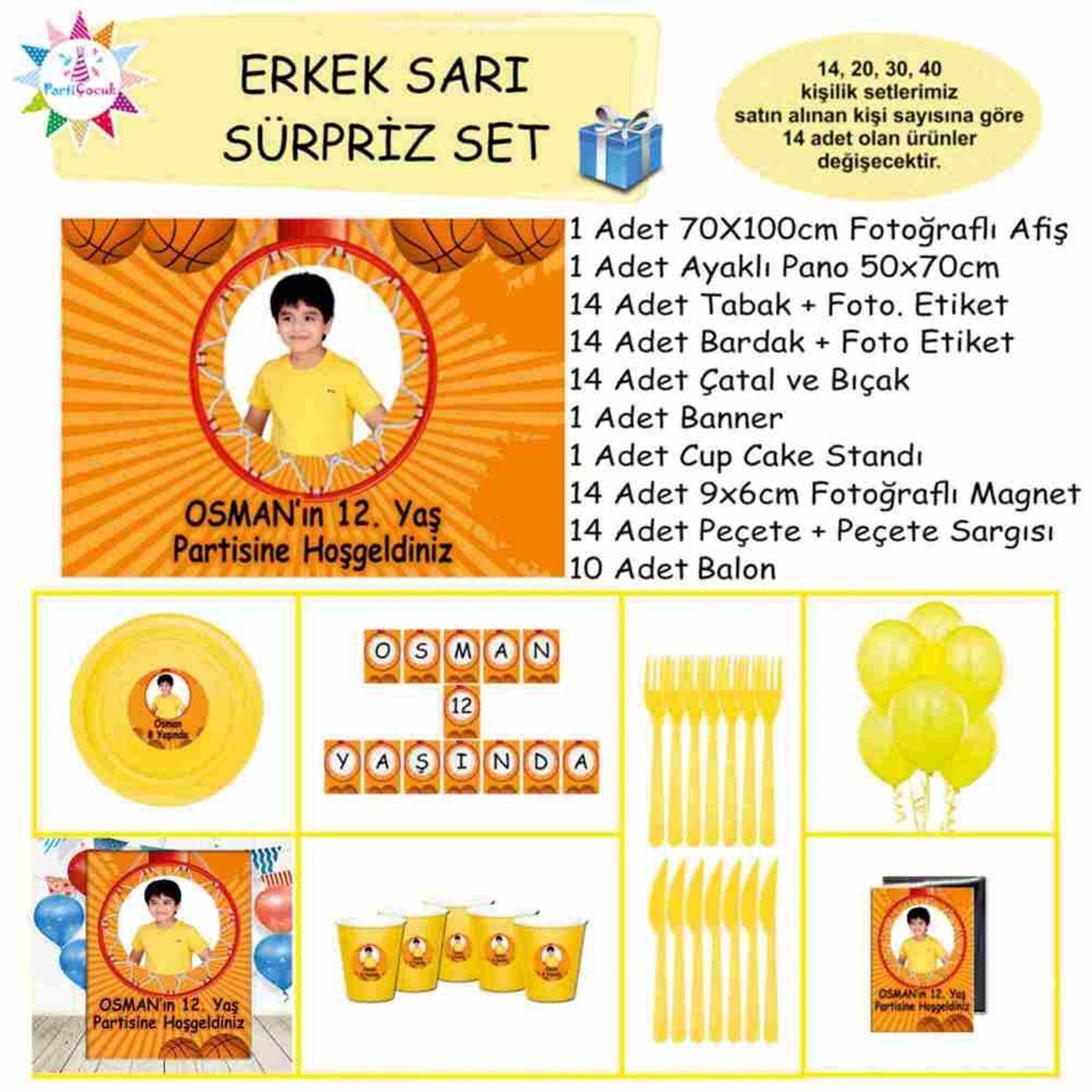 Basketbol Tema Parti Süsü Süpriz Set 