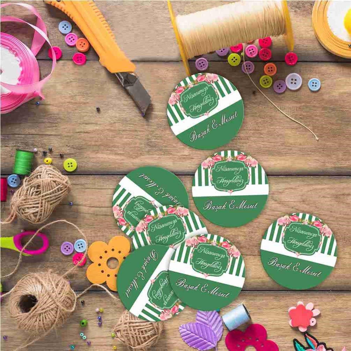 Baskı  Tasarım Mor Konsept  Karton Etiket 30 Adet 