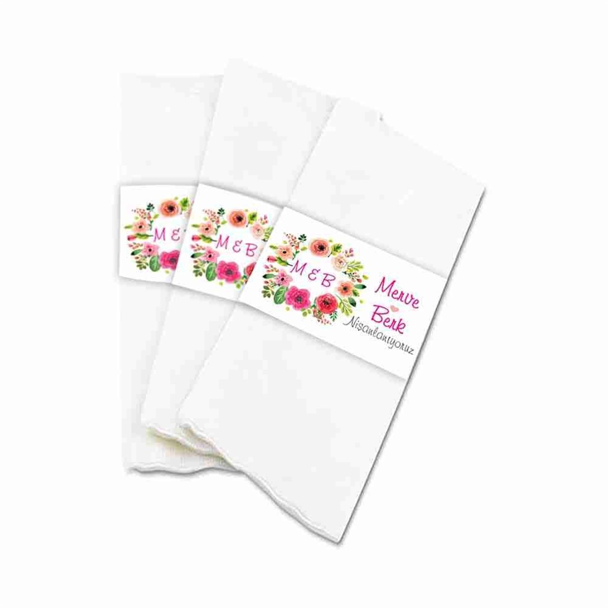 Baskılı Nişan Peçete Sargı Tasarımı 