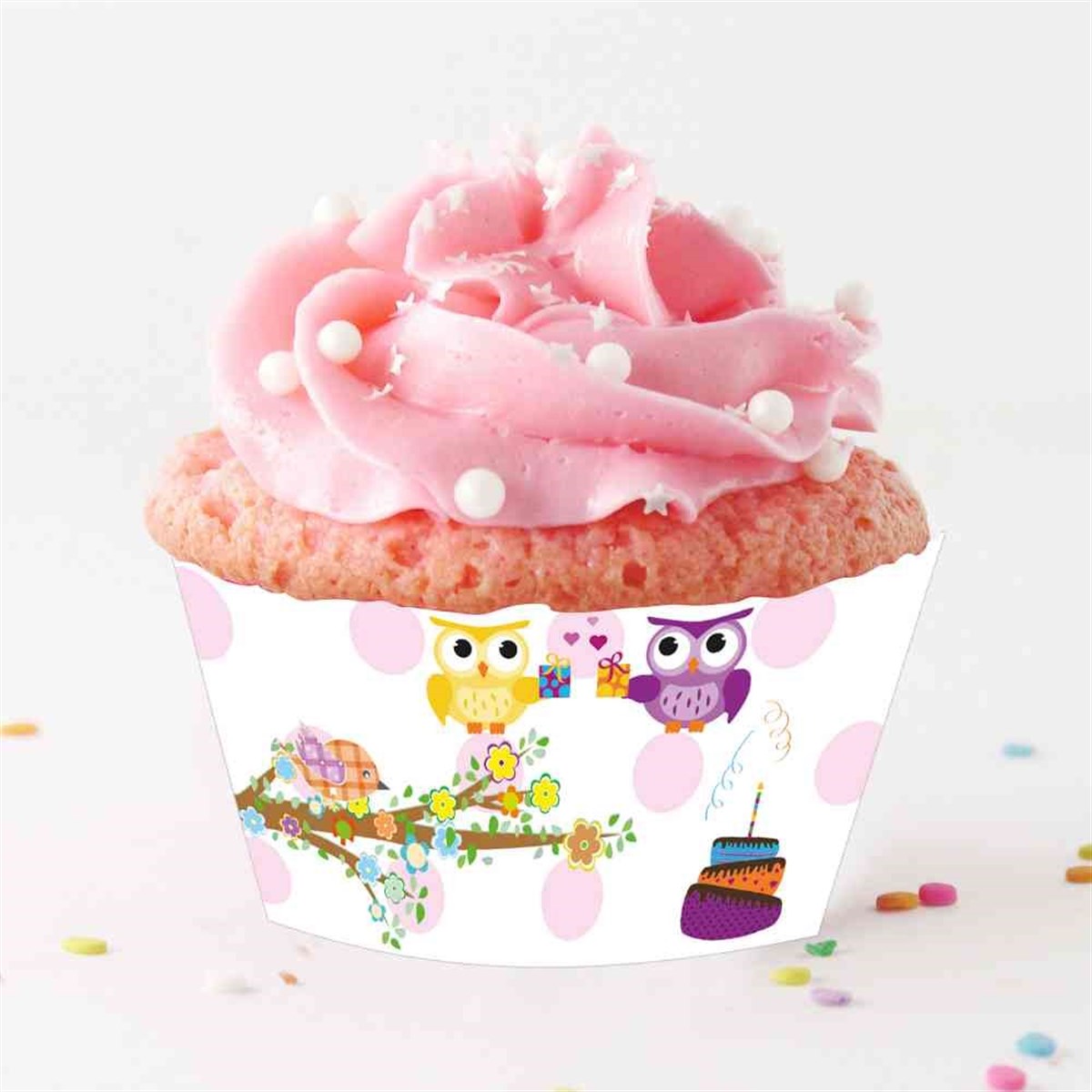 Baykuş Konsepti Cupcake Sargısı 