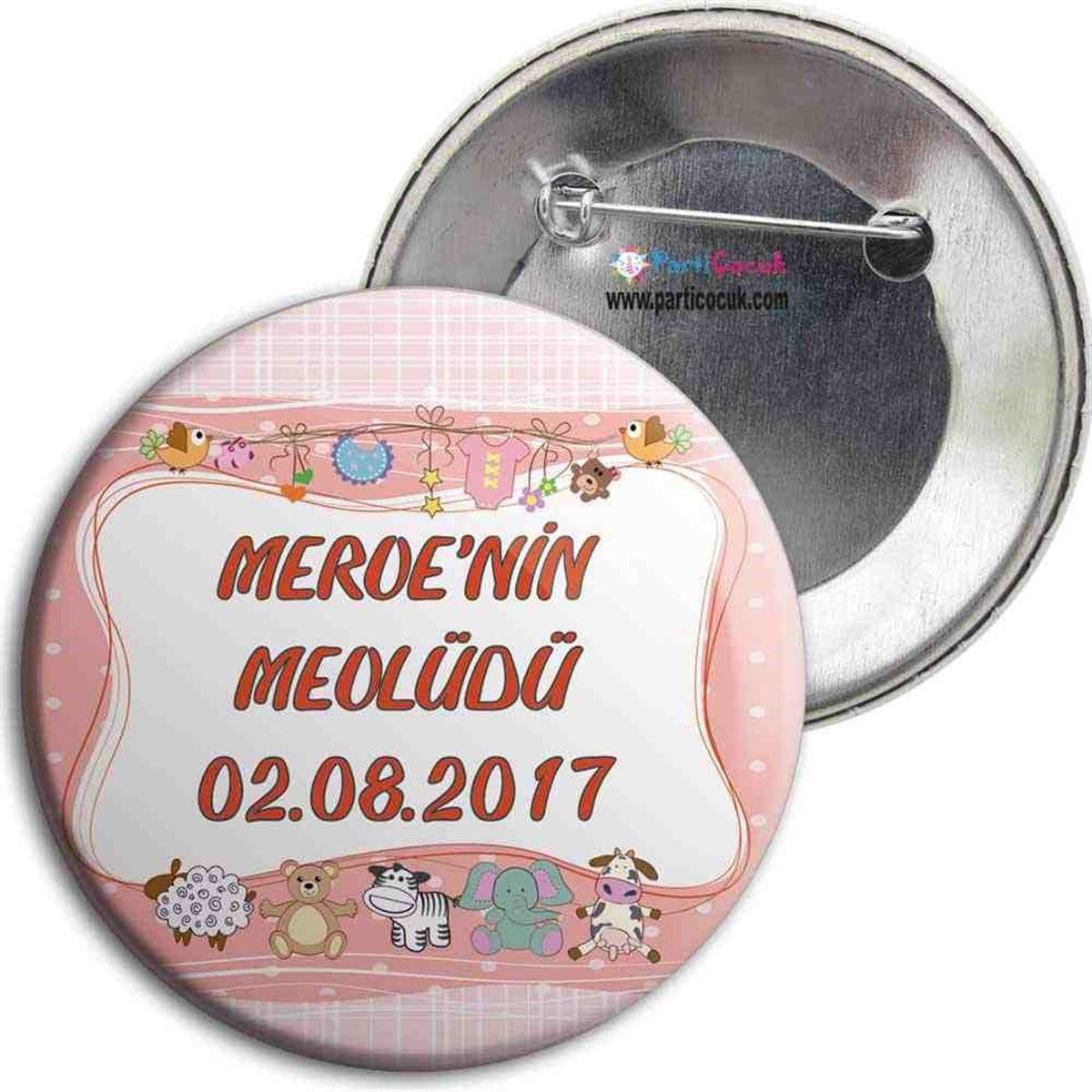 Bebek Mevlüdü Kişiye Özel İğneli Metal Rozet 