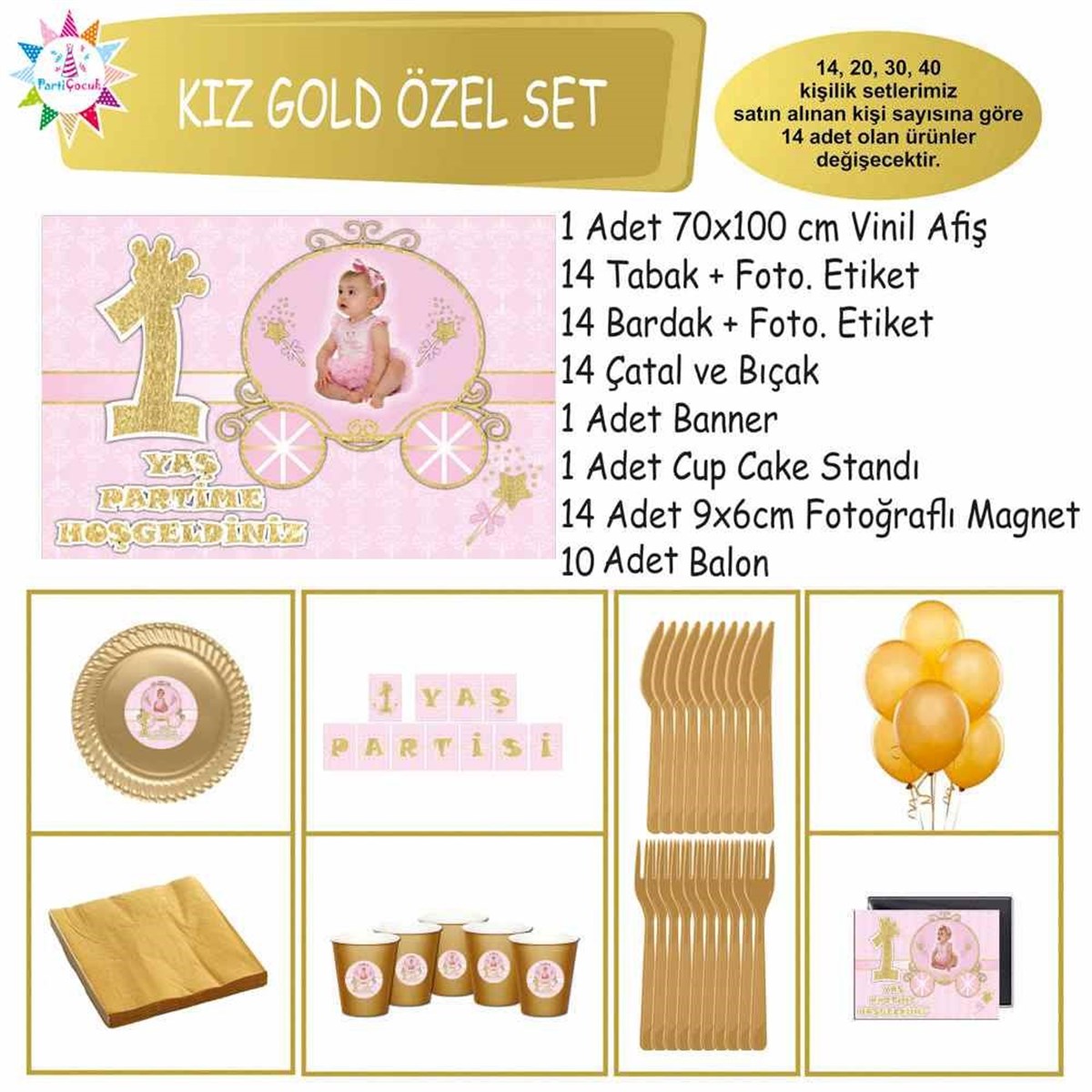 Bir Yaş Doğum Günü Balkabağı Konsept Özel Set 