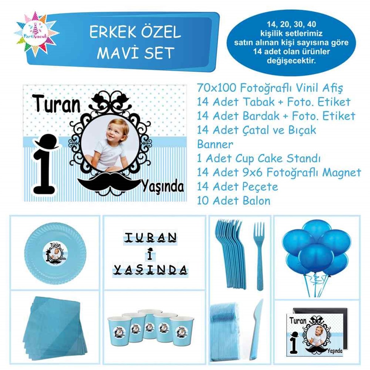 Bıyık Temalı Parti Süslemesi Özel Set 