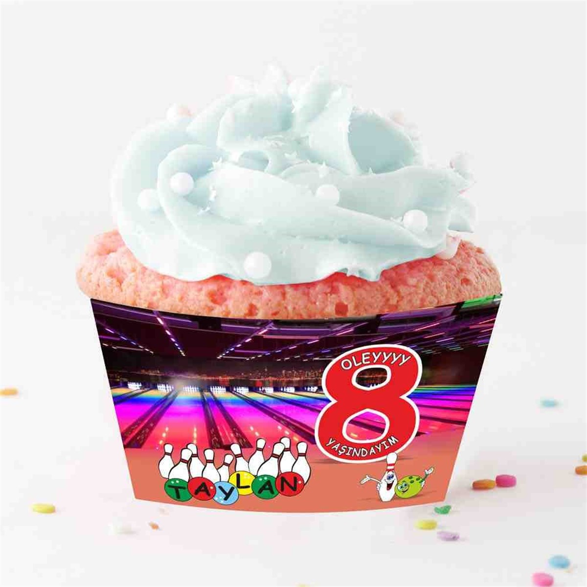 Bowling Konsepti Cupcake Sargısı 