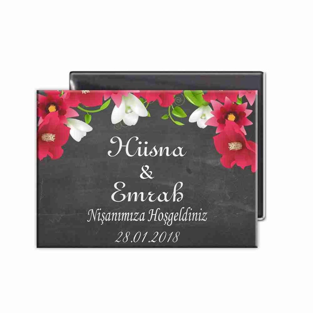Chalkboard Baskılı Nişan Tören Magnet 