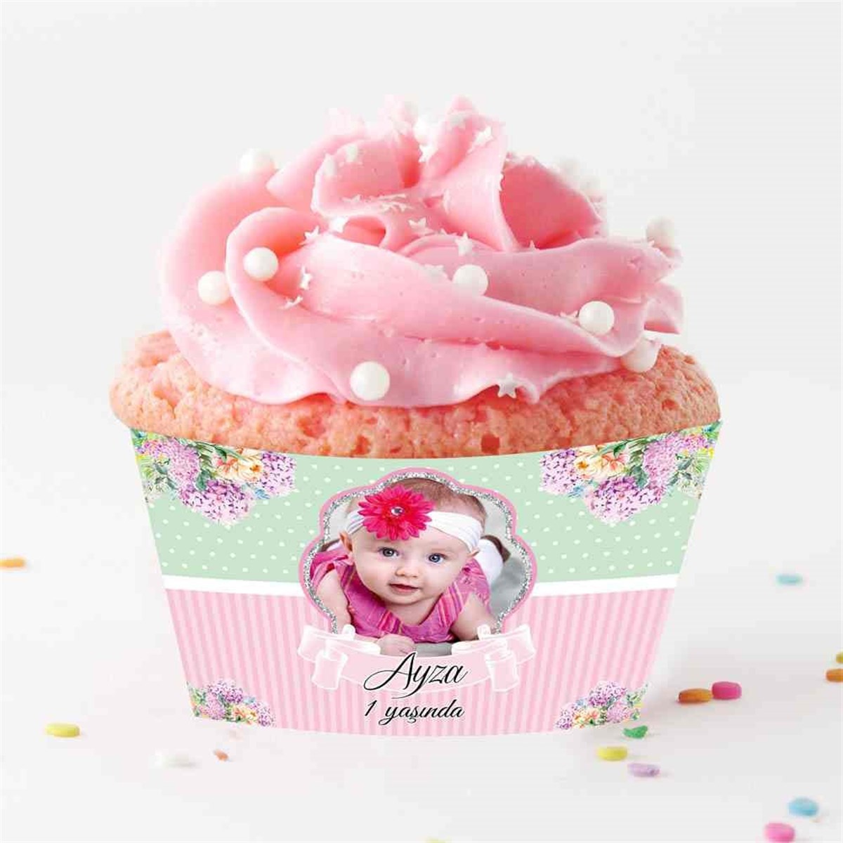 Çiçek Konsepti Cupcake Sargısı   