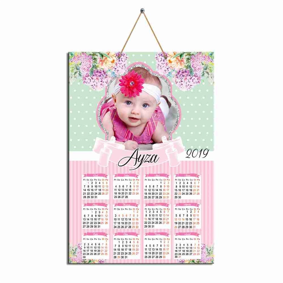 Çiçek Konsepti Karton Takvim   