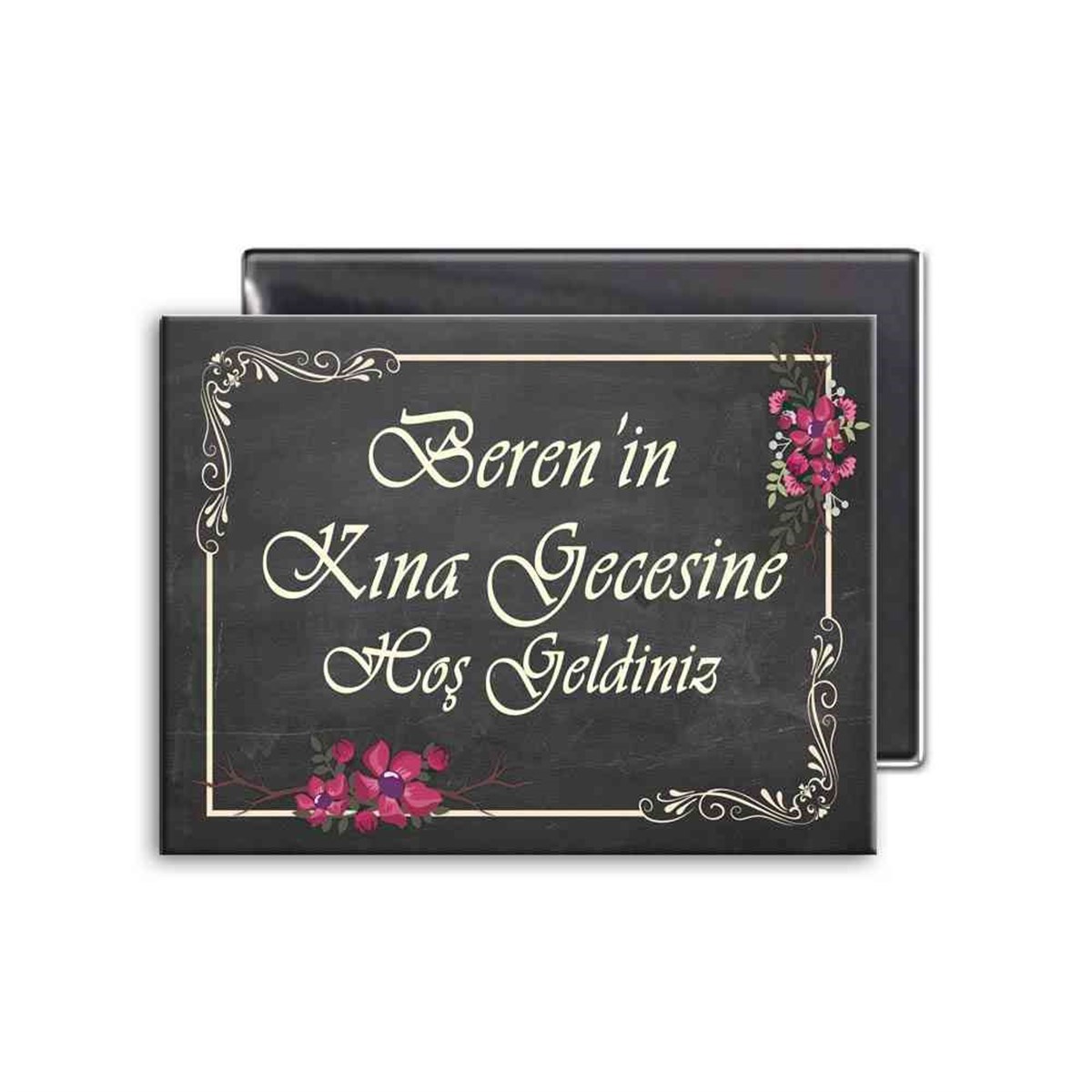 Çiçekli Kına Buzdolabı Magnet 