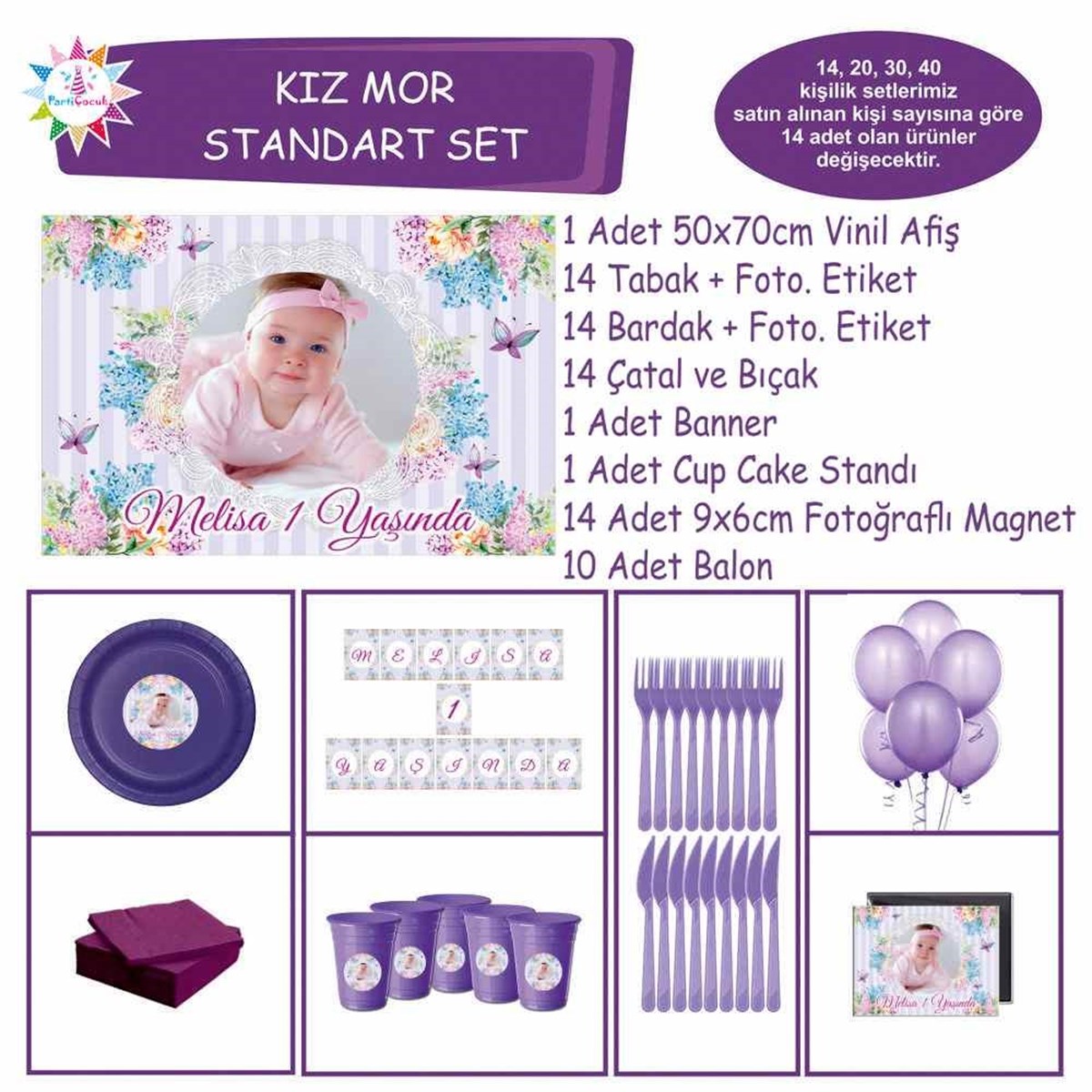 Çiçekli Vintage Masa Süsleri Konsept Standart Set 