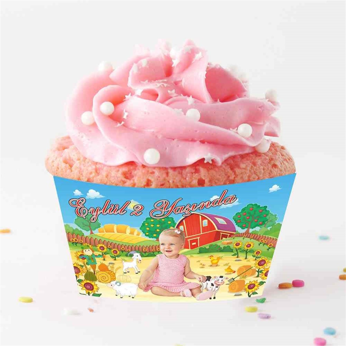 Çiftlik Konsepti Cupcake Sargısı  