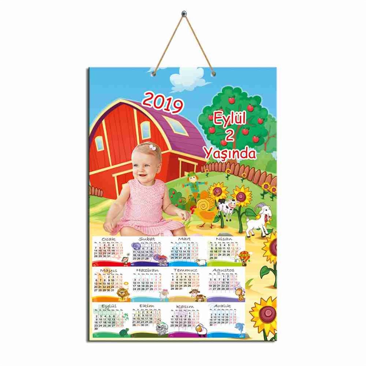 Çiftlik Konsepti Karton Takvim  