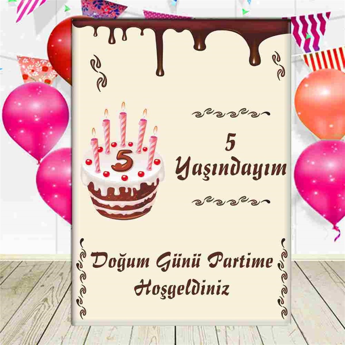 Çikolatalı Pasta Konsept Ayaklı Pano  