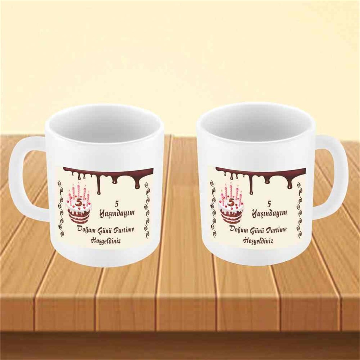 Çikolatalı Pasta Konsept Kupa Bardak Mug  