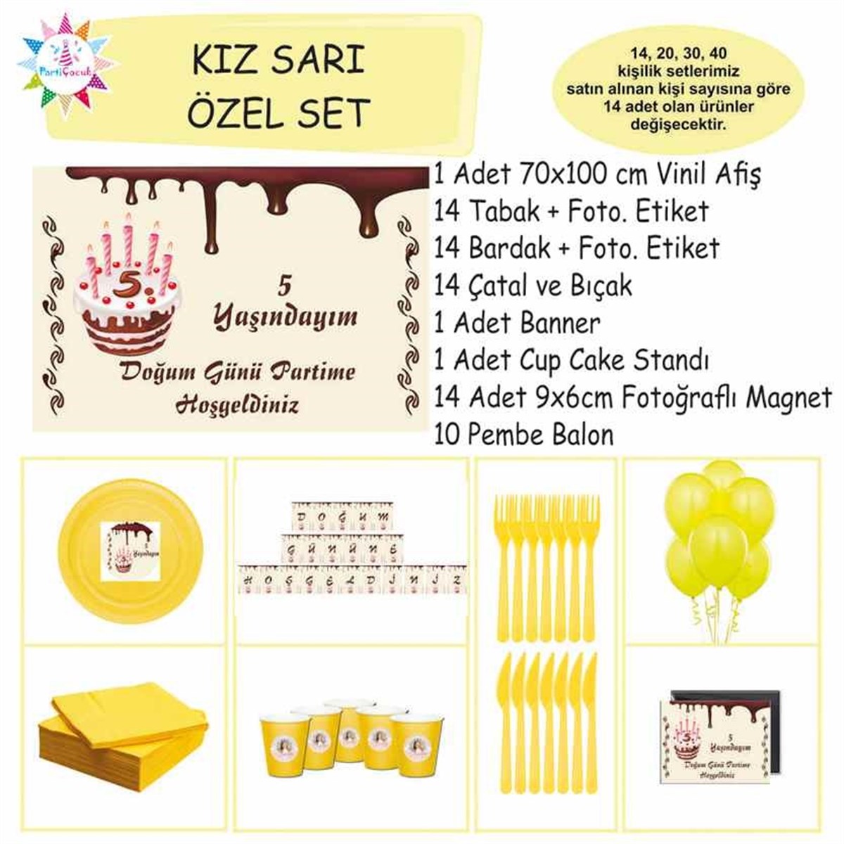 Çikolatalı Pasta Parti Seti Özel Set 