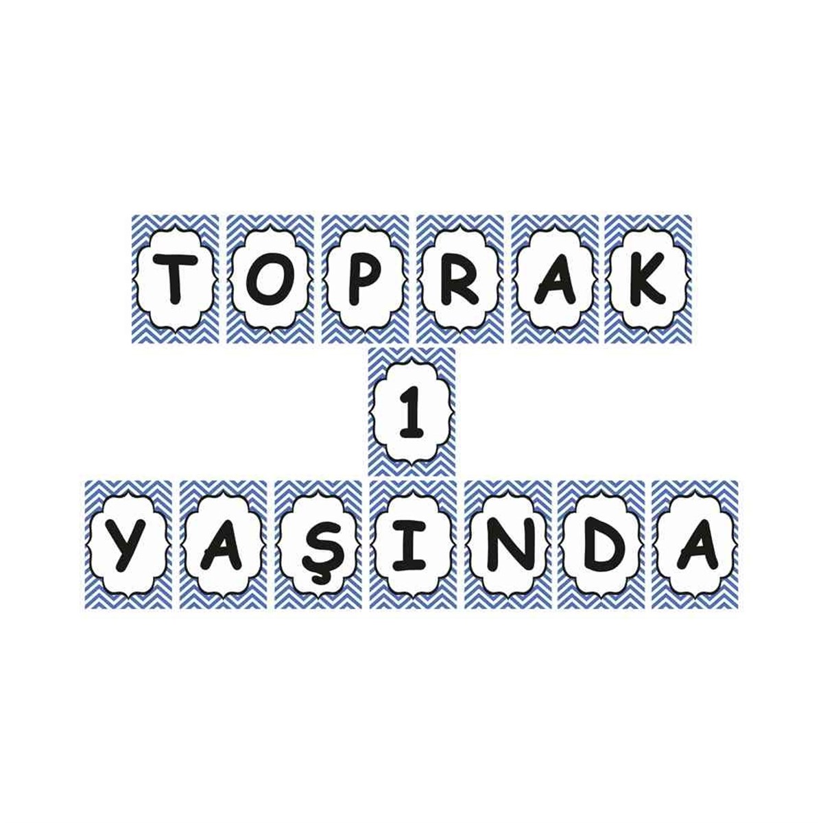 Çizgili Bıyık Konsept Harf Banner 