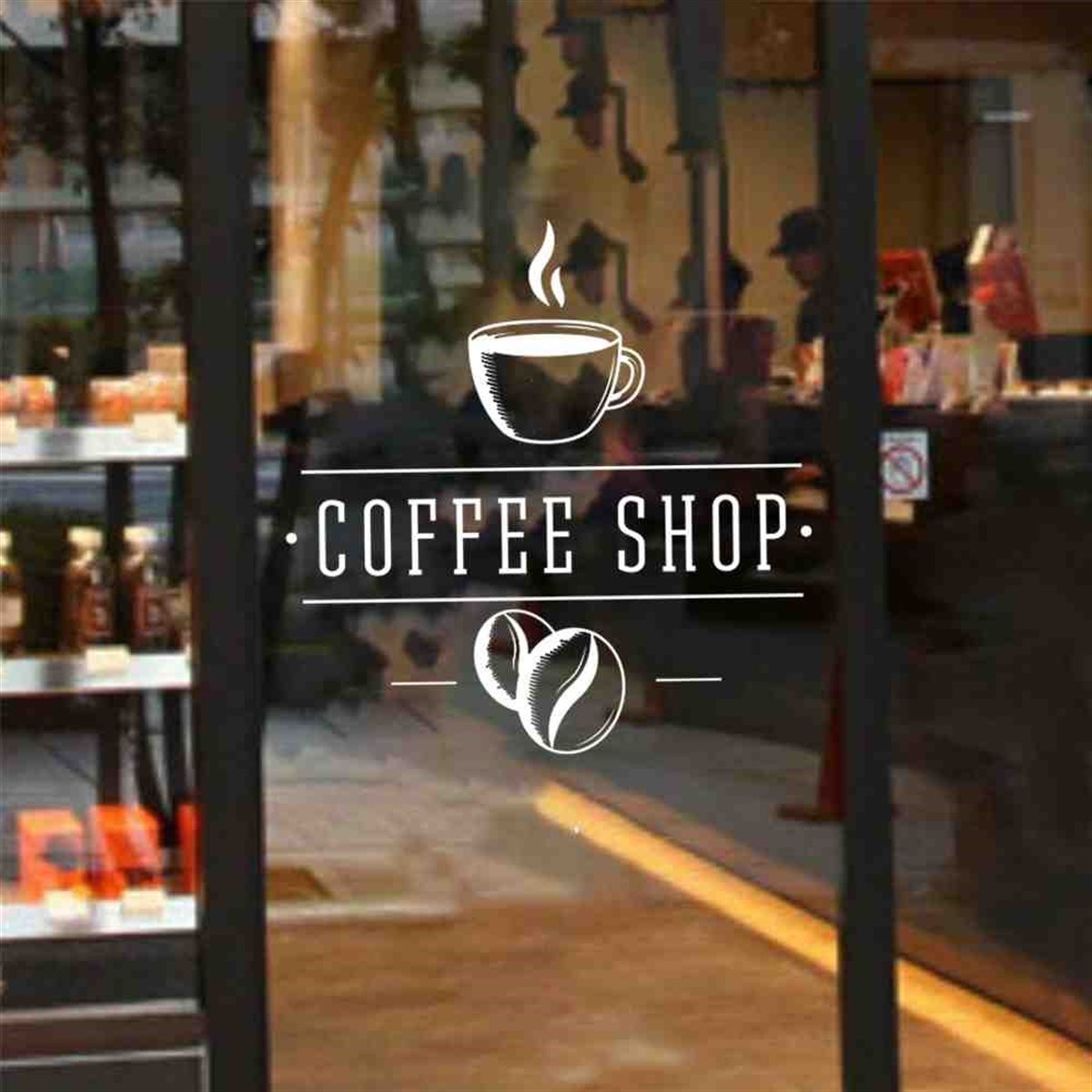 Coffee Shop Kafe Süsle Duvar Sticker 