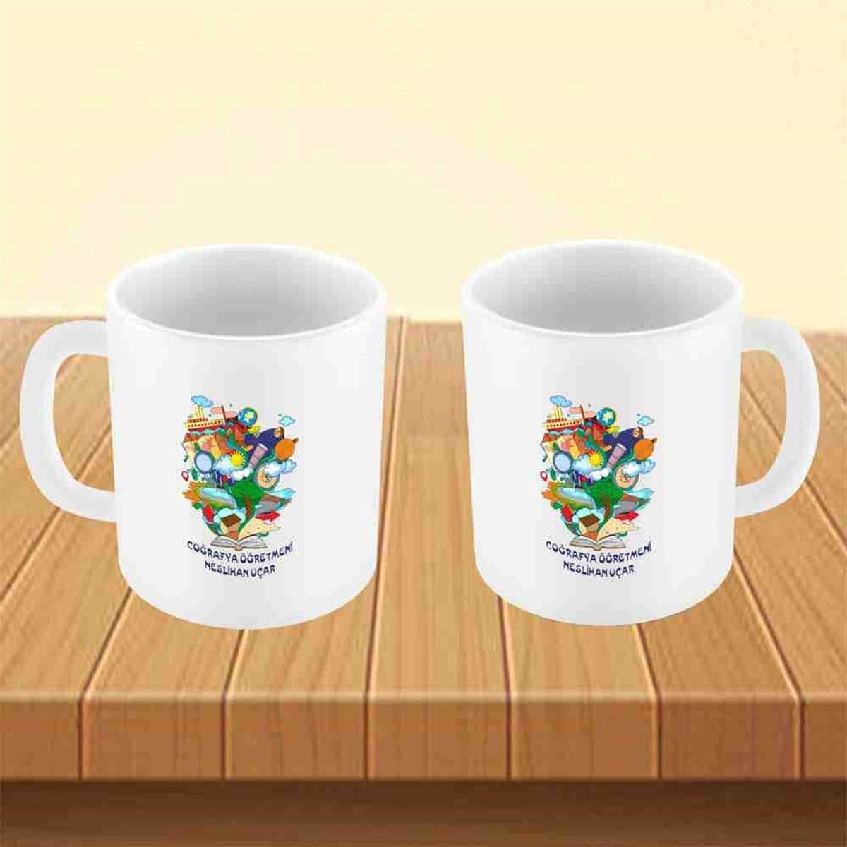 Coğrafya Temalı Bardak Baskı 