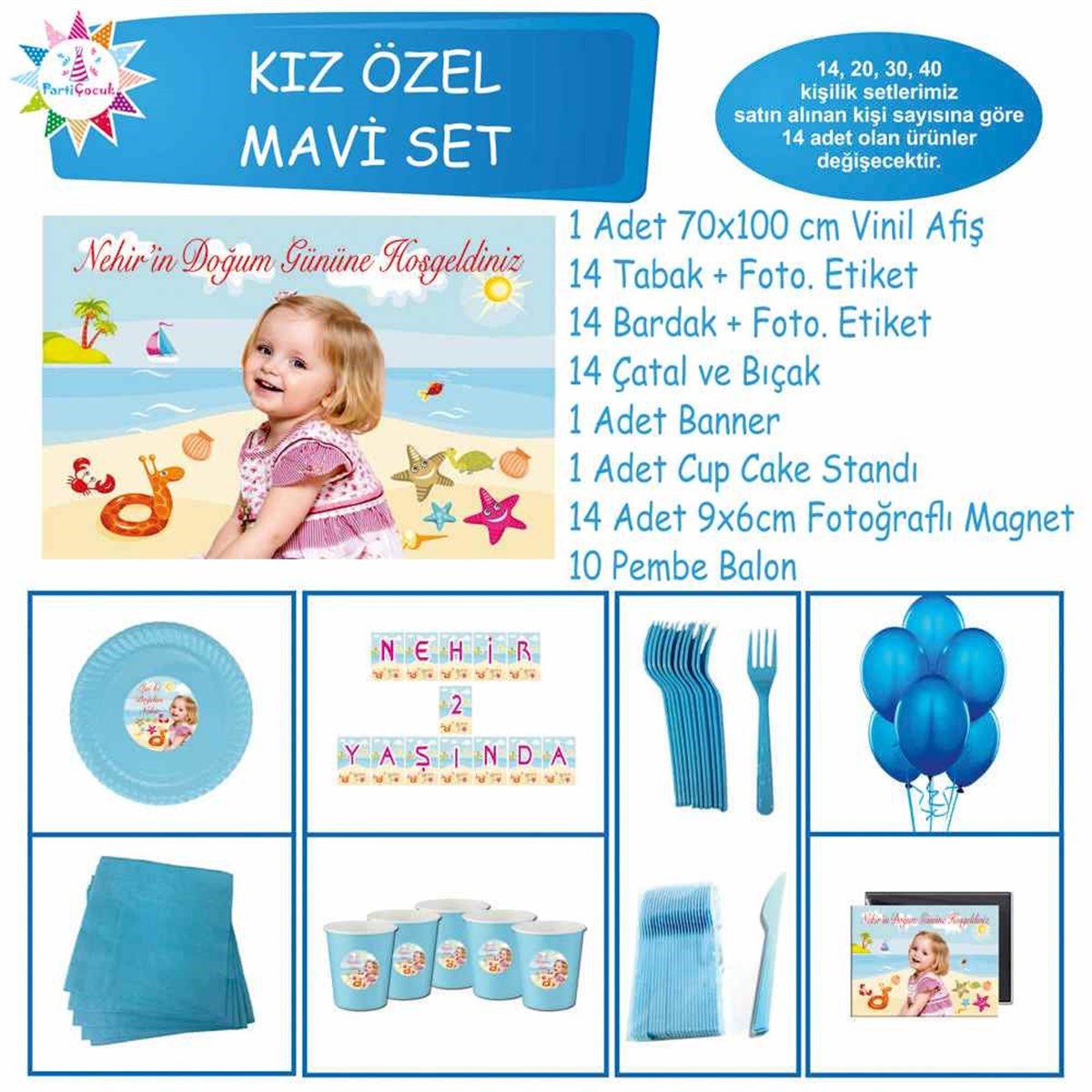 Deniz Havai Masa Süslemesi Konsept Özel Set 