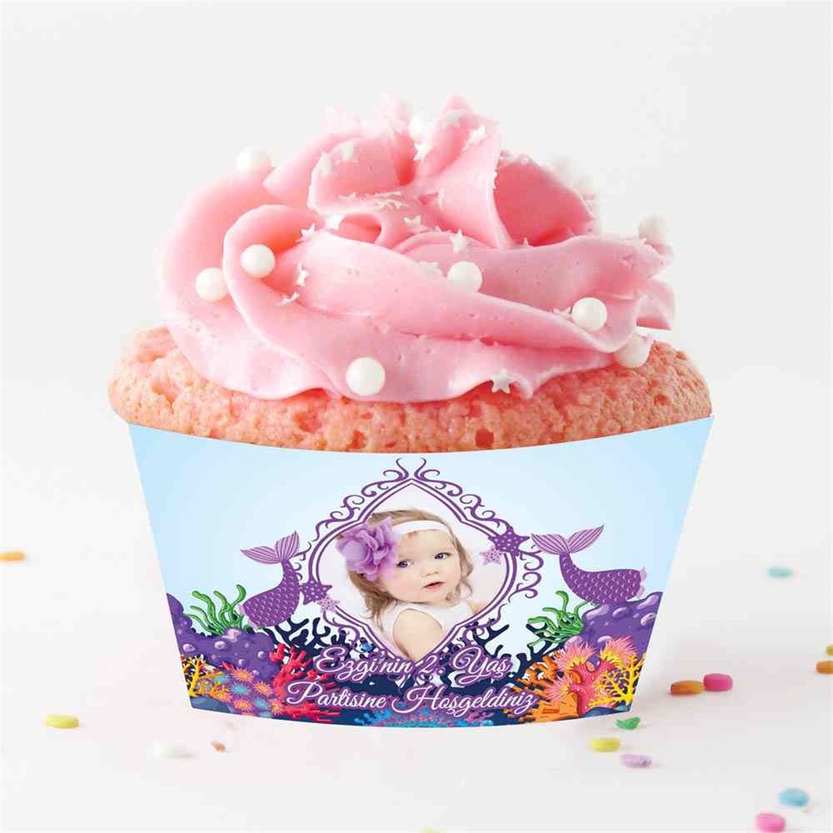 Deniz Kızı Morlu Cupcake Sargısı  