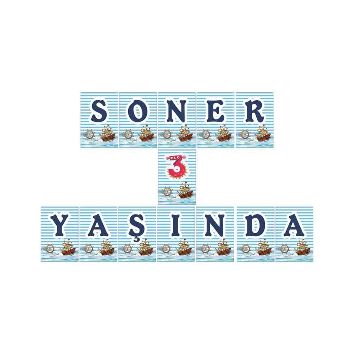 Denizci Konsept Harf Banner 