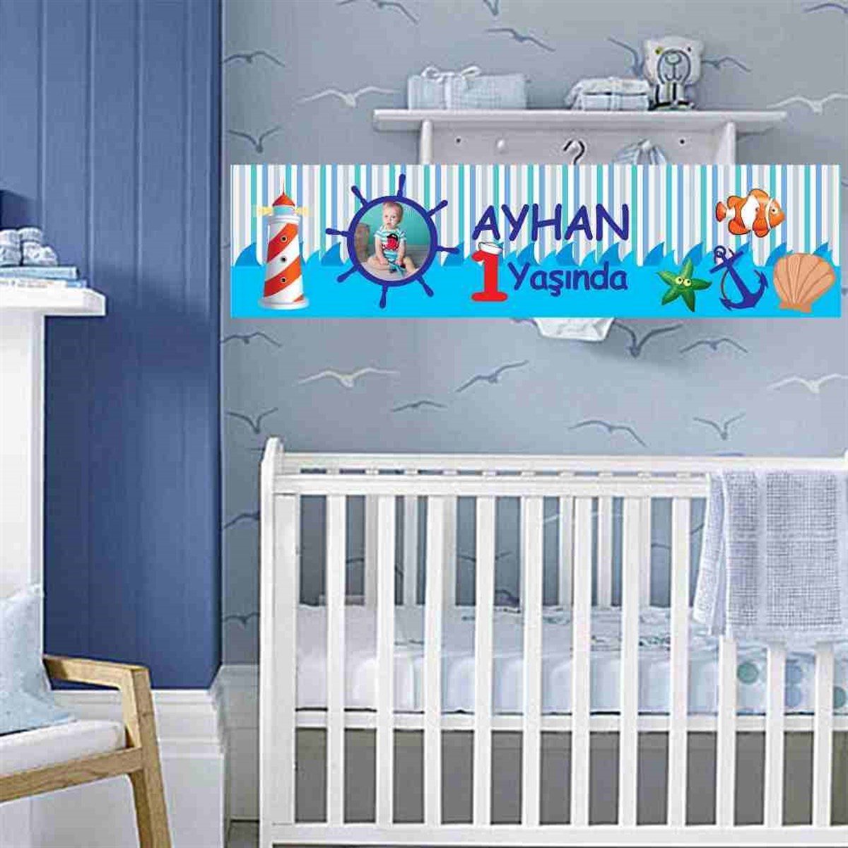 Denizci Konsepti Kişiye Özel Karton Afiş 