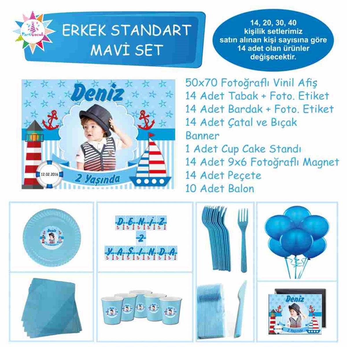 Denizci Masa Süslemesi Paketi Standart Set 