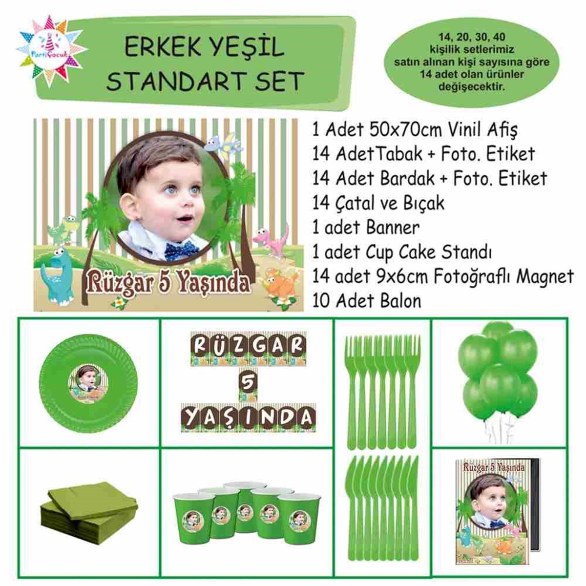 Dinazor Konsept Parti Paketi Standart Set 