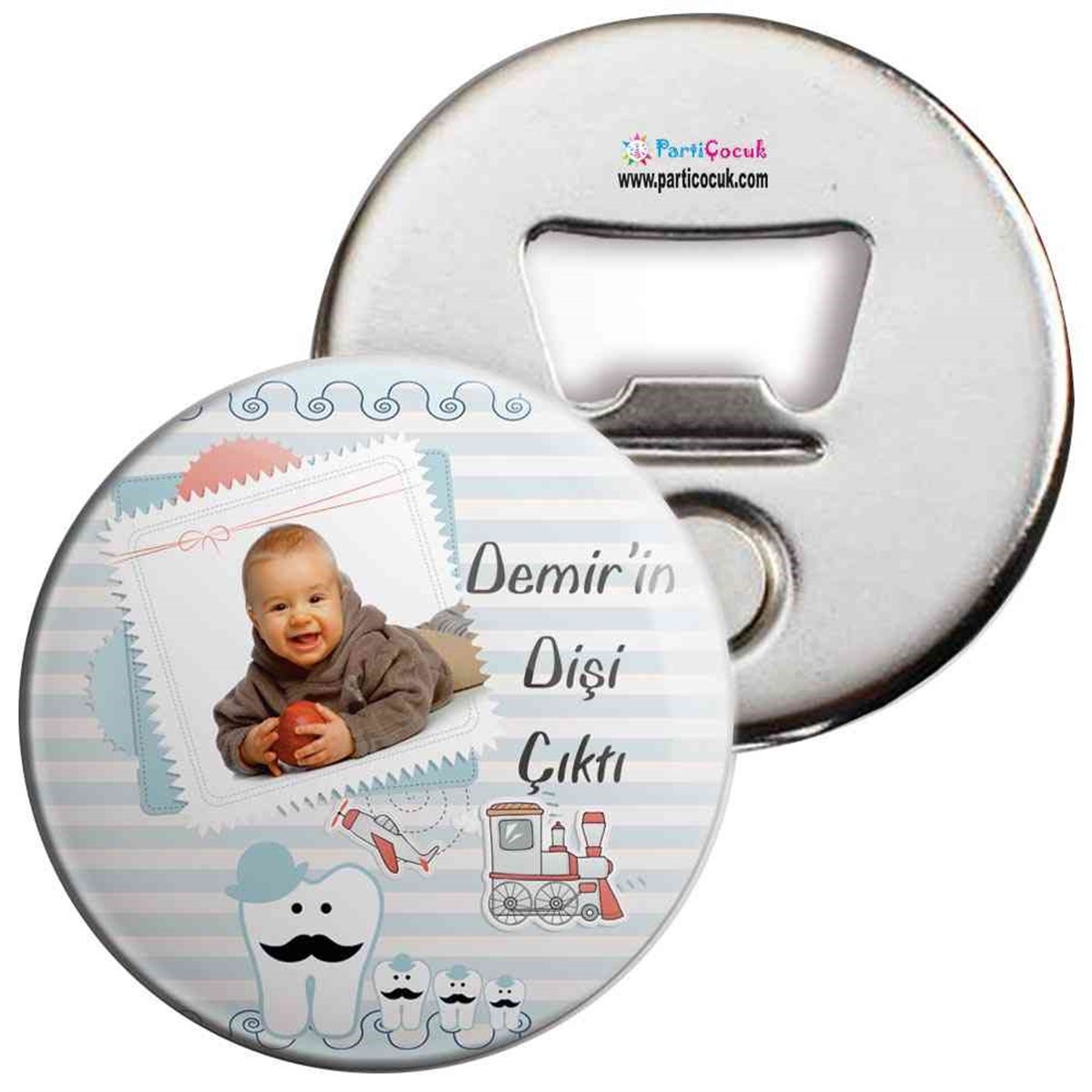 Diş Buğdayı Bıyıklı Diş Mavi Konsept Açacaklı Magnet 