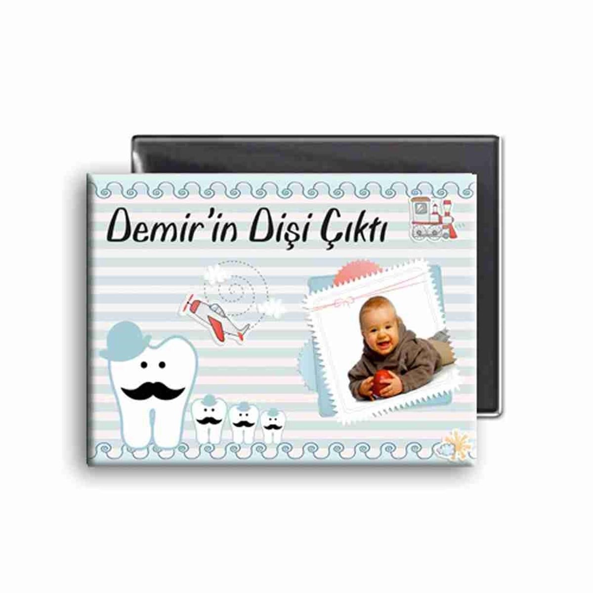 Diş Buğdayı Bıyıklı Diş Mavi Konsept Buzdolabı Magneti 