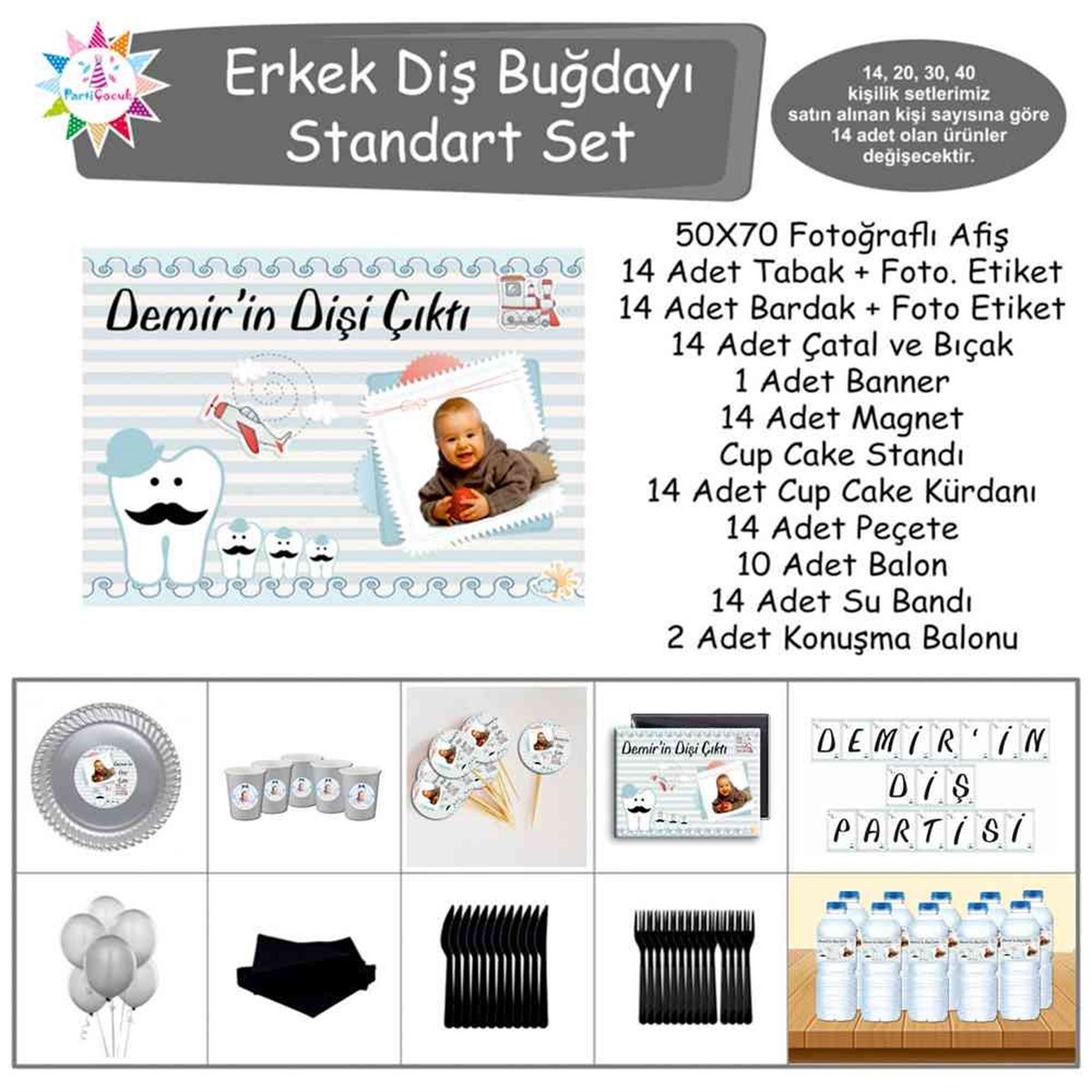 Diş Buğdayı Bıyıklı Diş Standart Set 