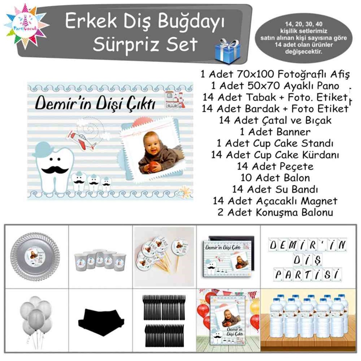 Diş Buğdayı Bıyıklı Diş Sürpriz Set 