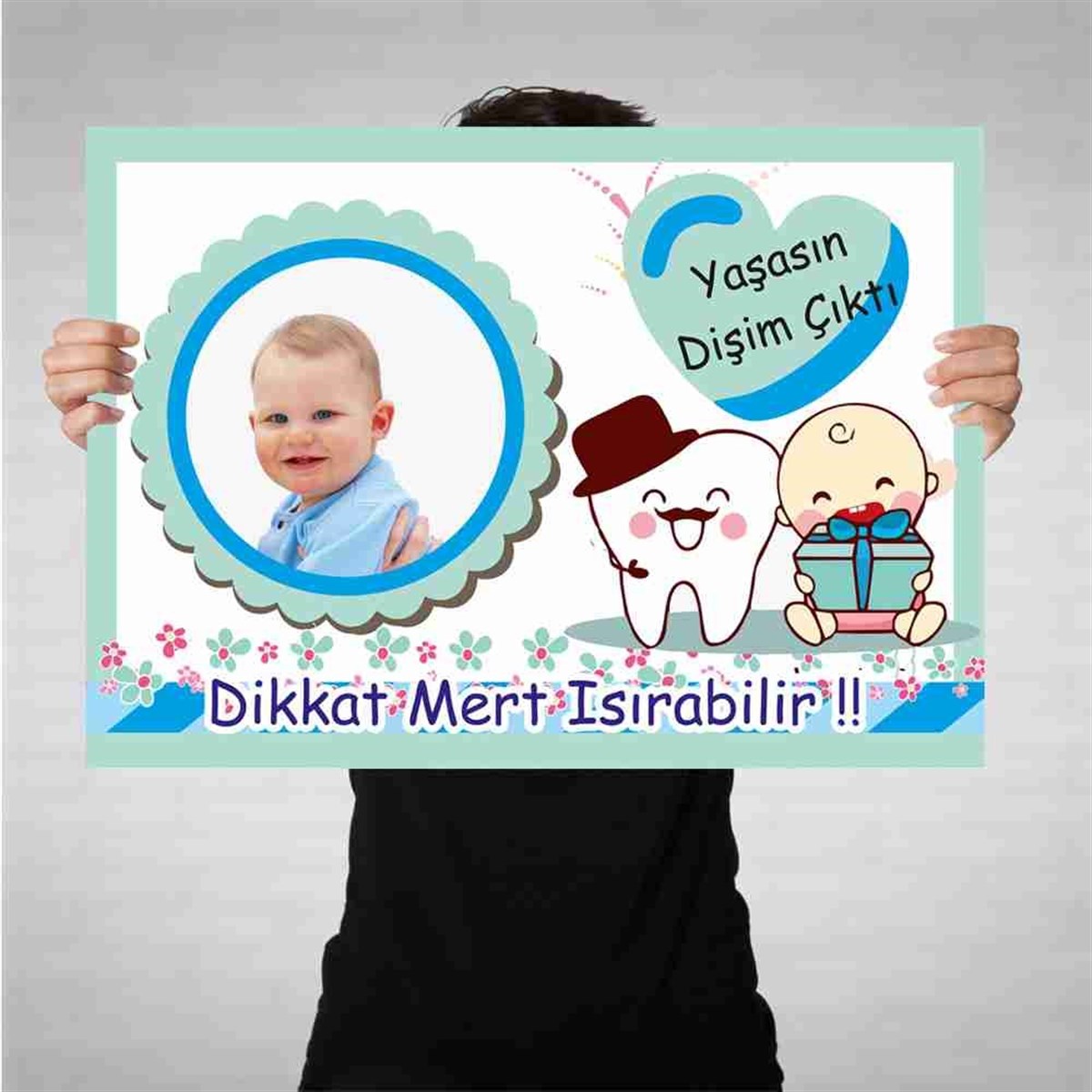 Diş Buğdayı Bıyıklı Şapkalı Diş Bez Afiş 