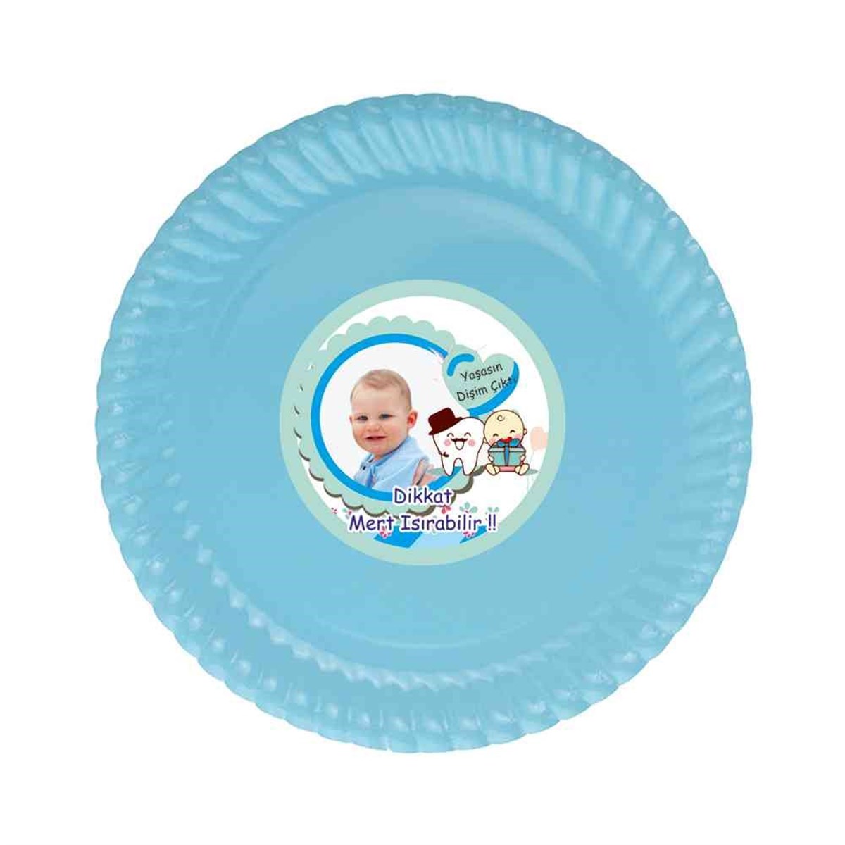 Diş Buğdayı Bıyıklı Şapkalı Diş Etiketli Tabak 