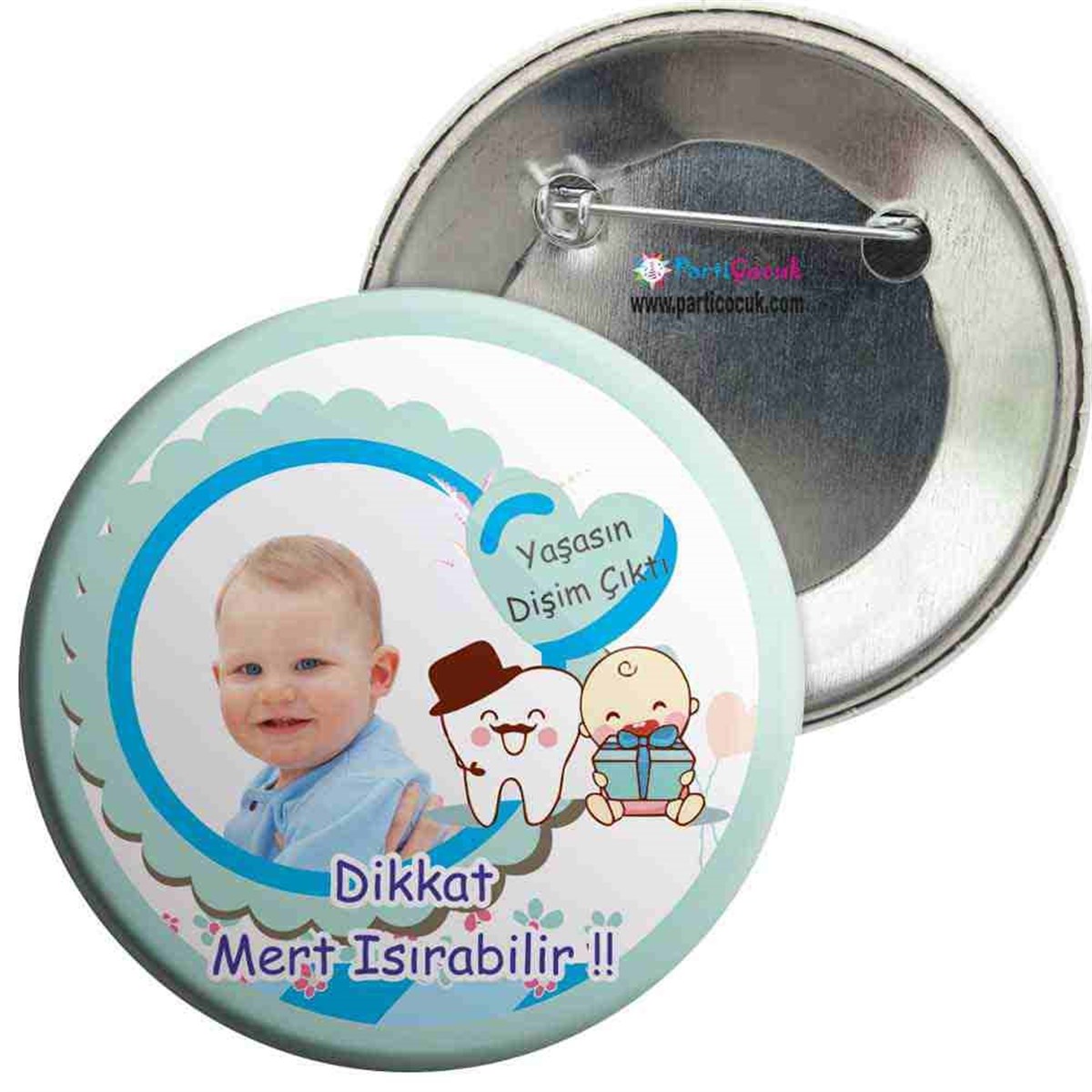 Diş Buğdayı Bıyıklı Şapkalı Diş İğneli Rozet 