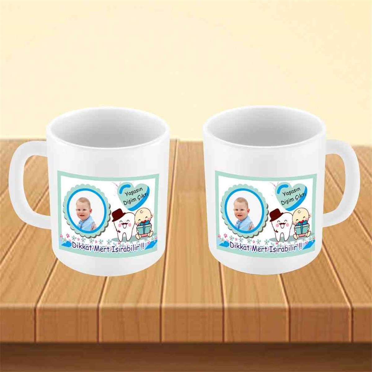 Diş Buğdayı Bıyıklı Şapkalı Diş Kupa Bardak Mug  