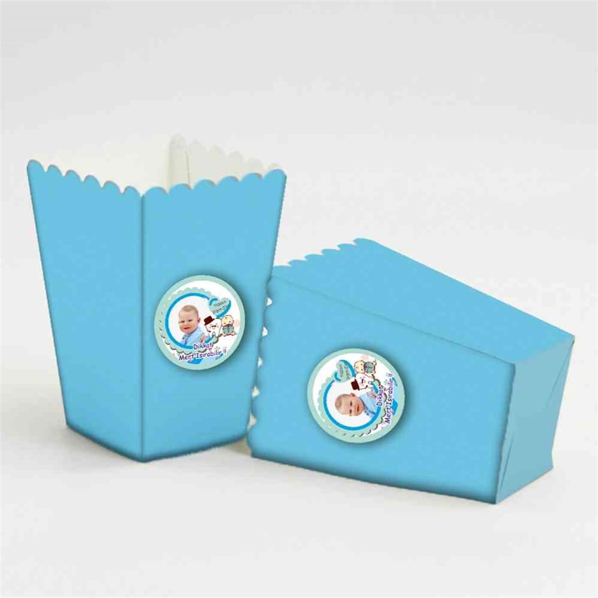 Diş Buğdayı Bıyıklı Şapkalı Diş Popcorn Kutusu 10 Adet  