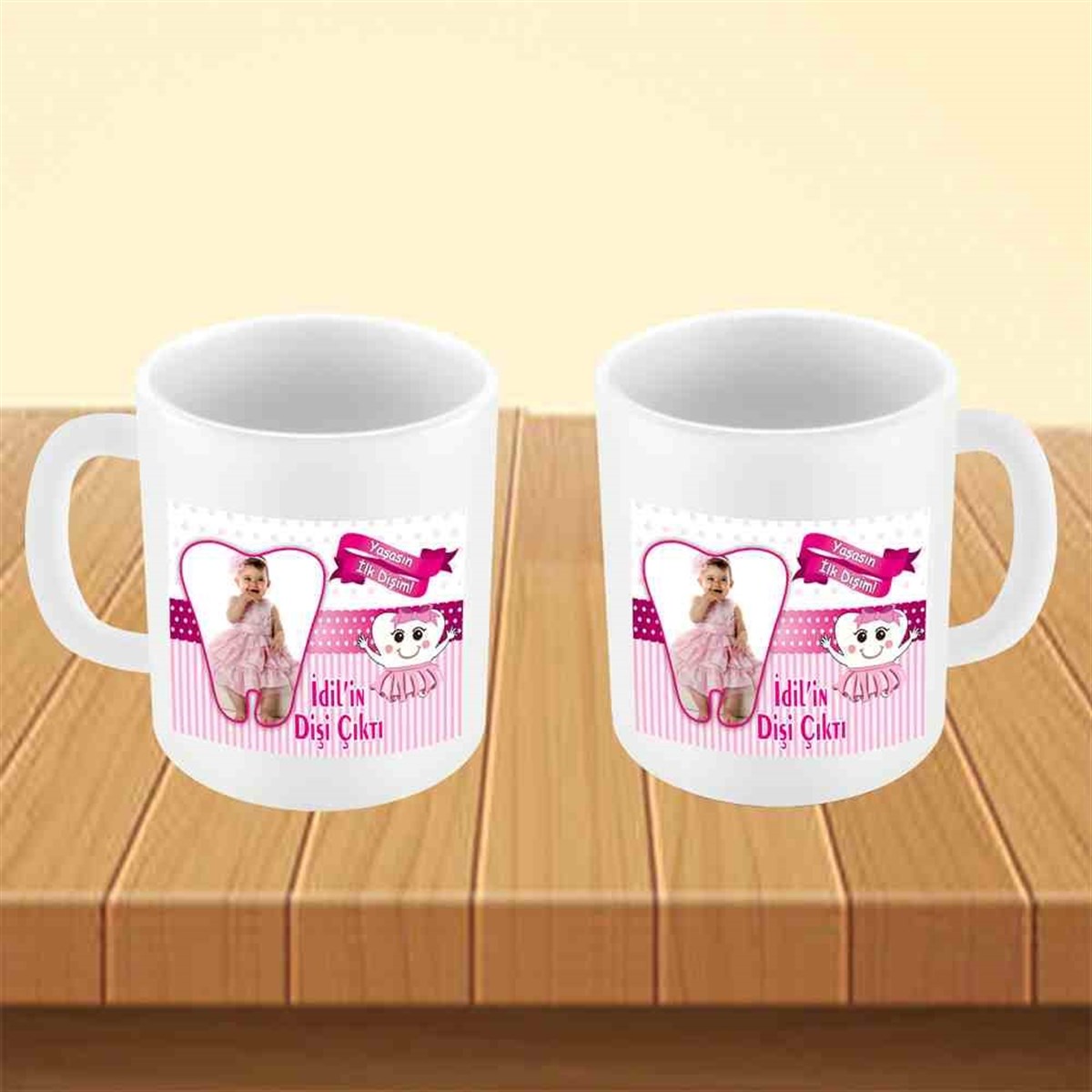 Diş Buğdayı Çerçeveli Partisi Malzemeleri Seti Kupa Bardak Mug 