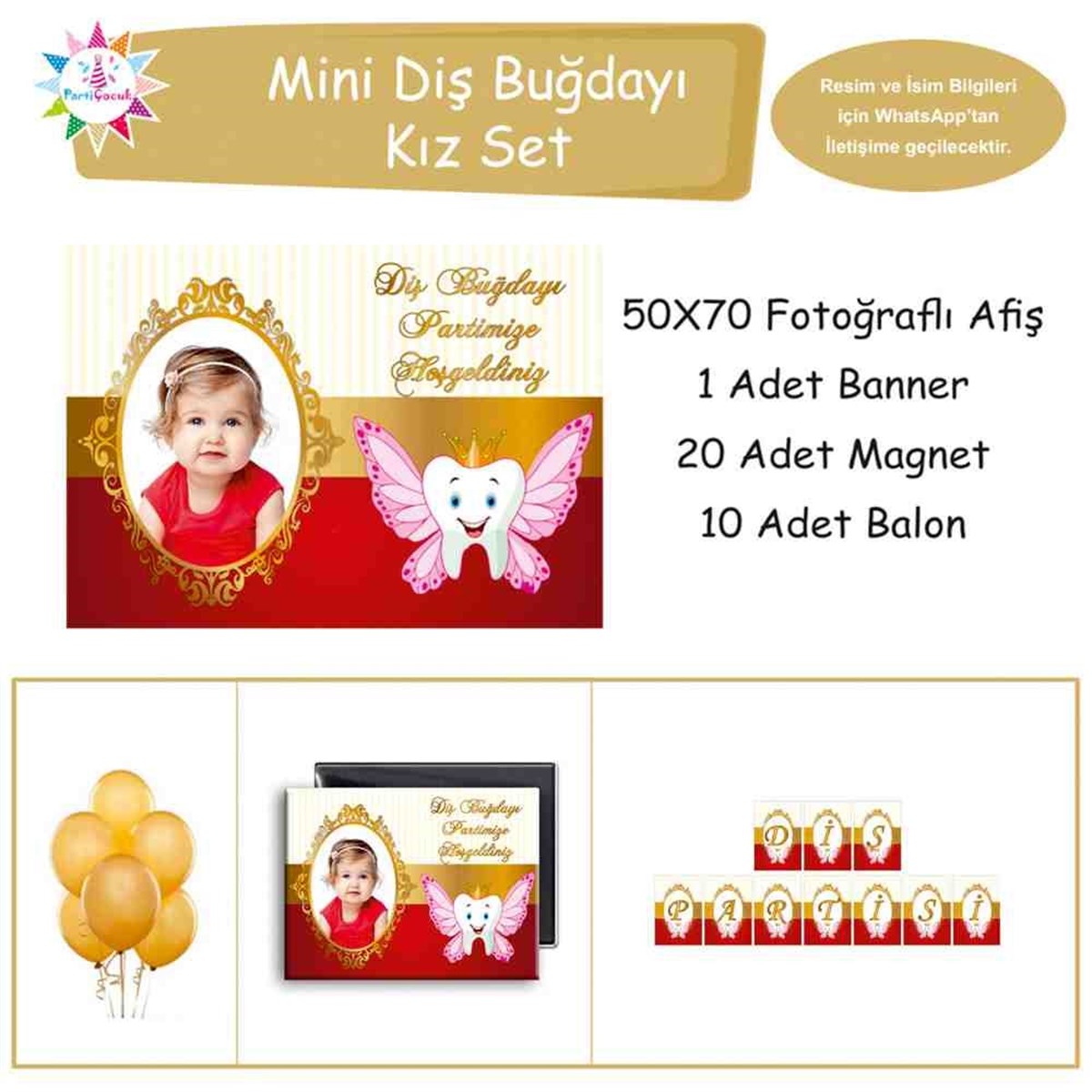 Diş Buğdayı Çerçeveli Partisi Malzemeleri Seti Mini Set 
