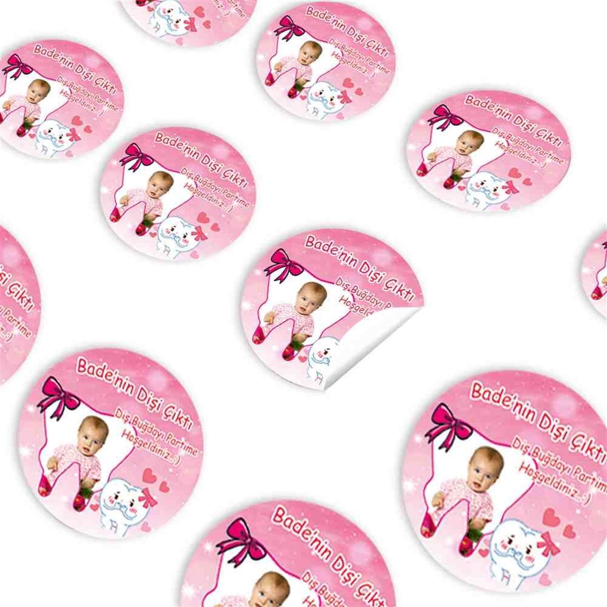 Diş Buğdayı Çerçeveli Utangaç Sticker 30 Adet 