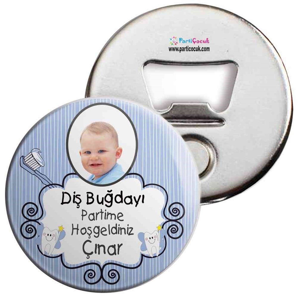 Diş Buğdayı Diş fırçalı Mavi Parti Açacaklı Magnet 
