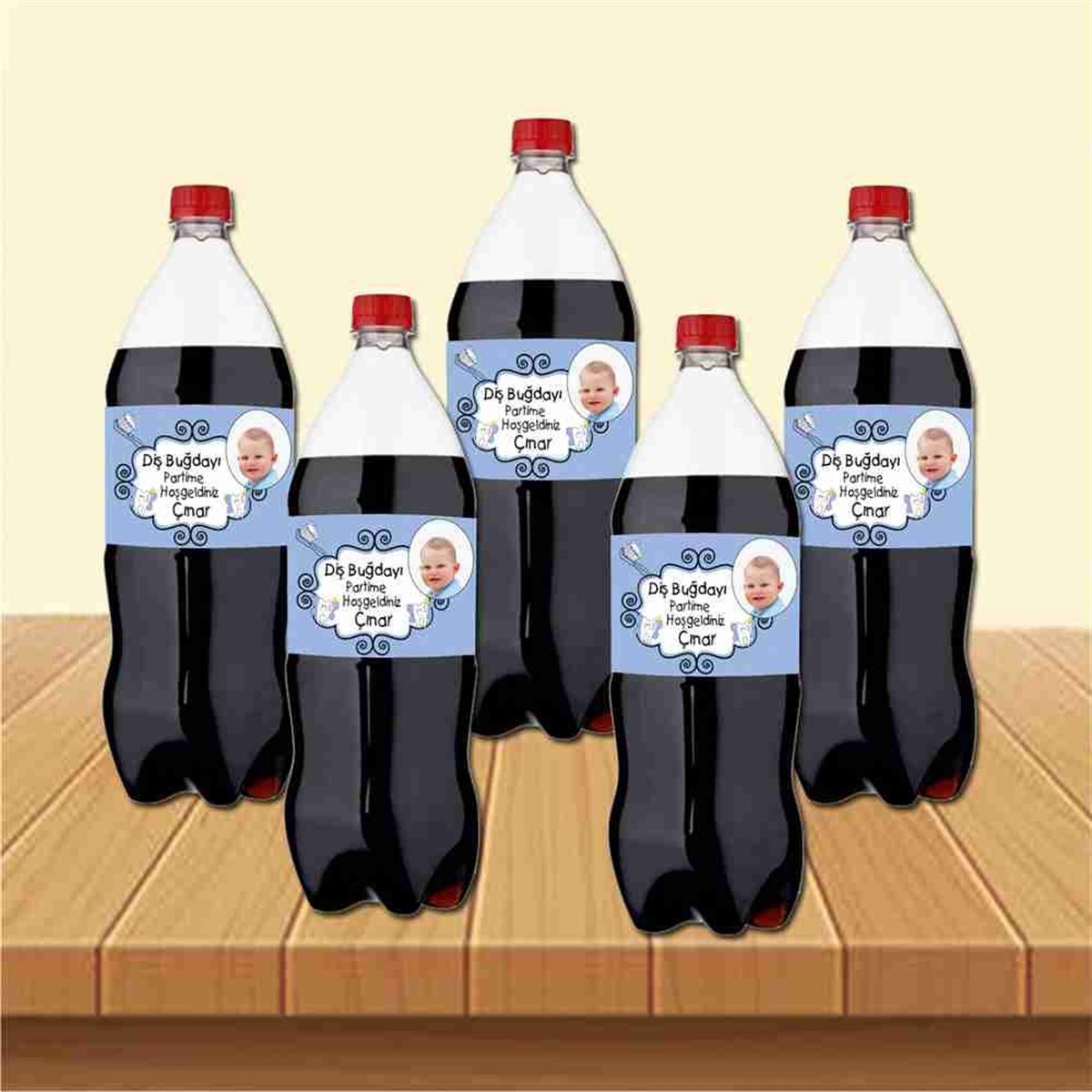 Diş Buğdayı Diş fırçalı Mavi Parti Cola Şisesi Bandı 