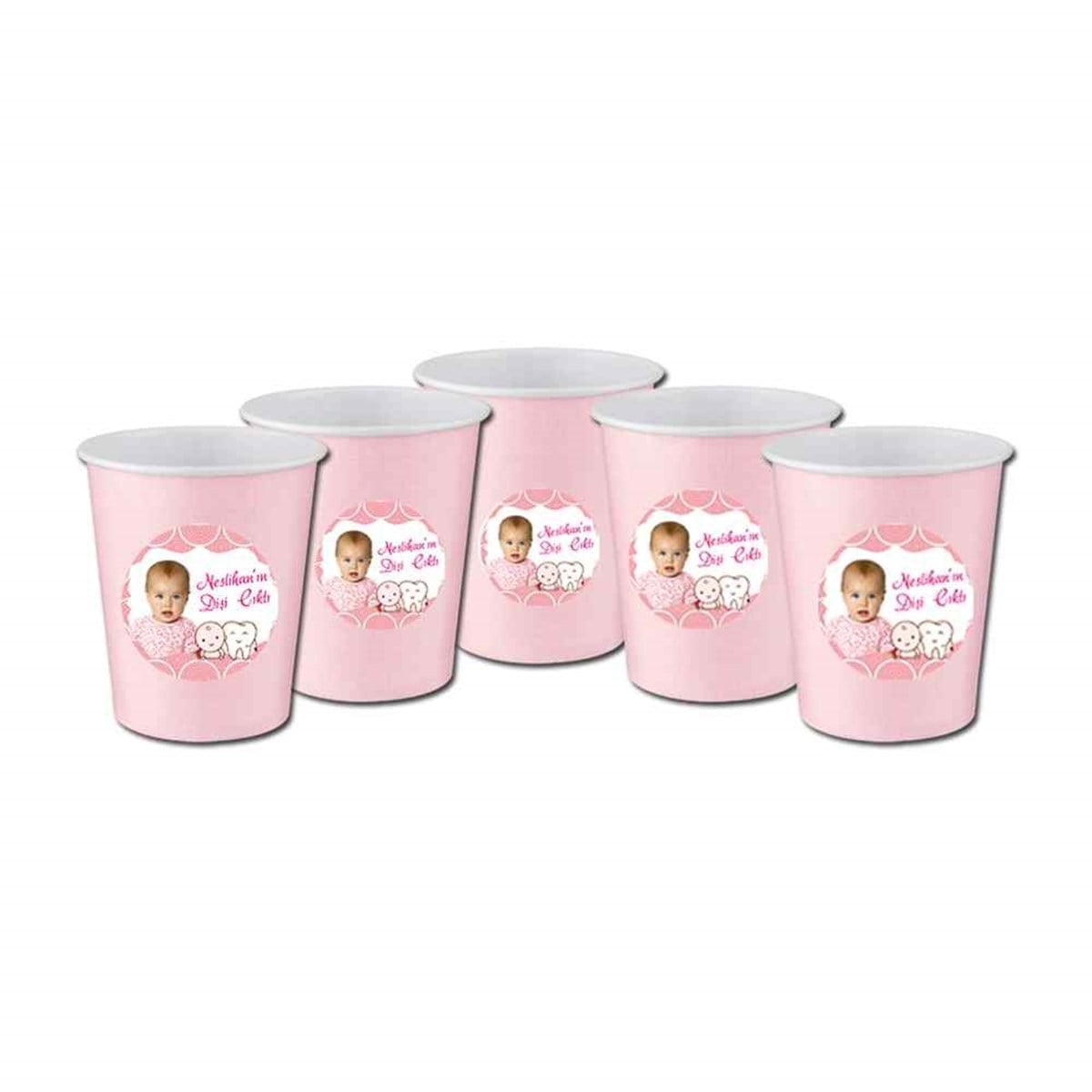 Diş Buğdayı Diş ve çocuk Pembe Parti Bardak 5 Adet 